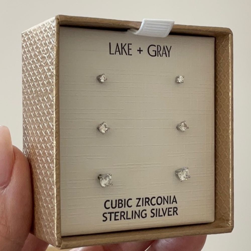Lake + Gray Sterling Silver Earrings Set